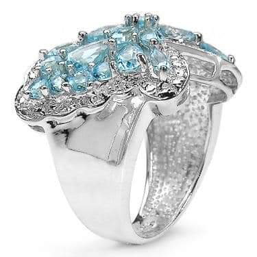 Topaz Butterfly Ring, White Gold (Rhodium) over solid Sterling Silver,